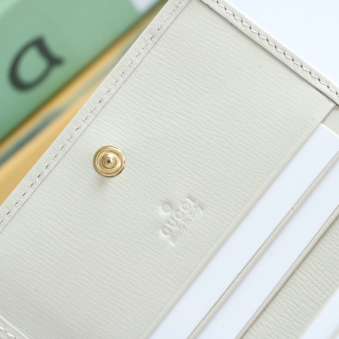 Gvc*1 horsebit 1955 card case wallet canvas white ‎621887 11 x 8.5 x 3 cm