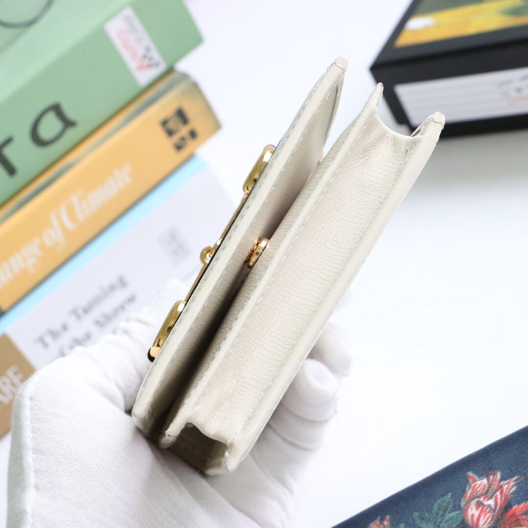 Gvc*1 horsebit 1955 card case wallet leather white ‎621887 11 x 8.5 x 3 cm