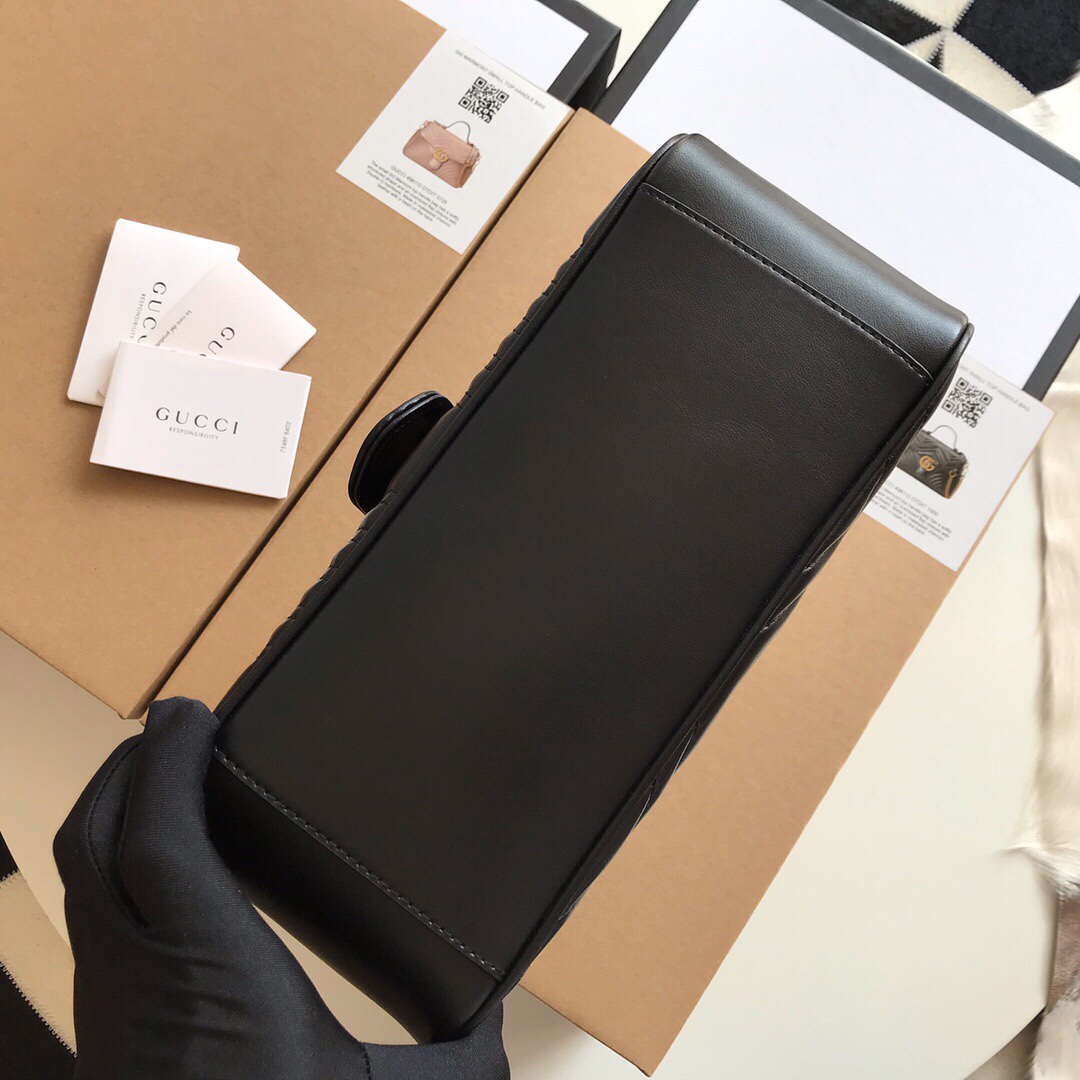 Gvc*1 gg marmont small top handle bag black 27 x 19 x 10.5 cm