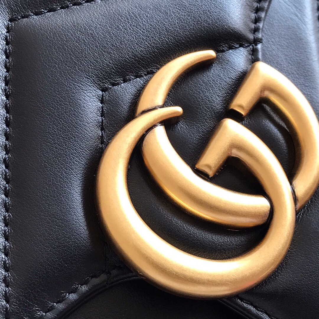 Gvc*1 gg marmont small top handle bag black 27 x 19 x 10.5 cm