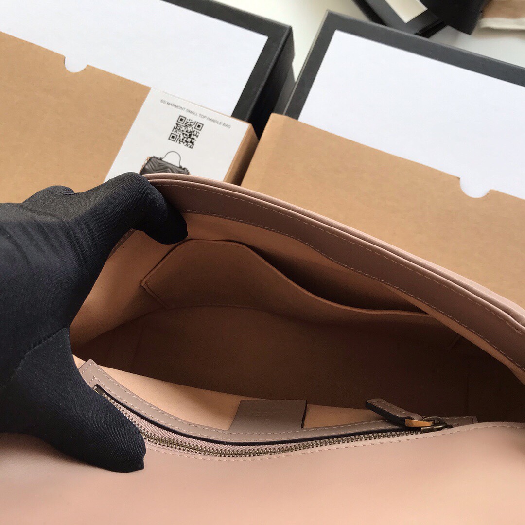 Gvc*1 gg marmont small top handle bag beige 27 x 19 x 10.5 cm