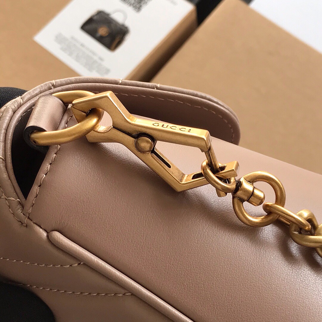 Gvc*1 gg marmont small top handle bag beige 27 x 19 x 10.5 cm