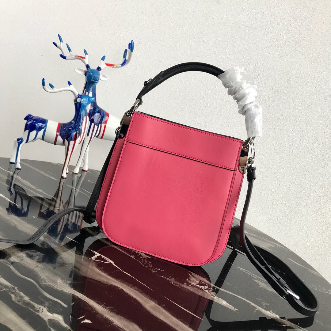 Pra*a small margit leather bag pink 1bc082 20 x 7 x 20 cm