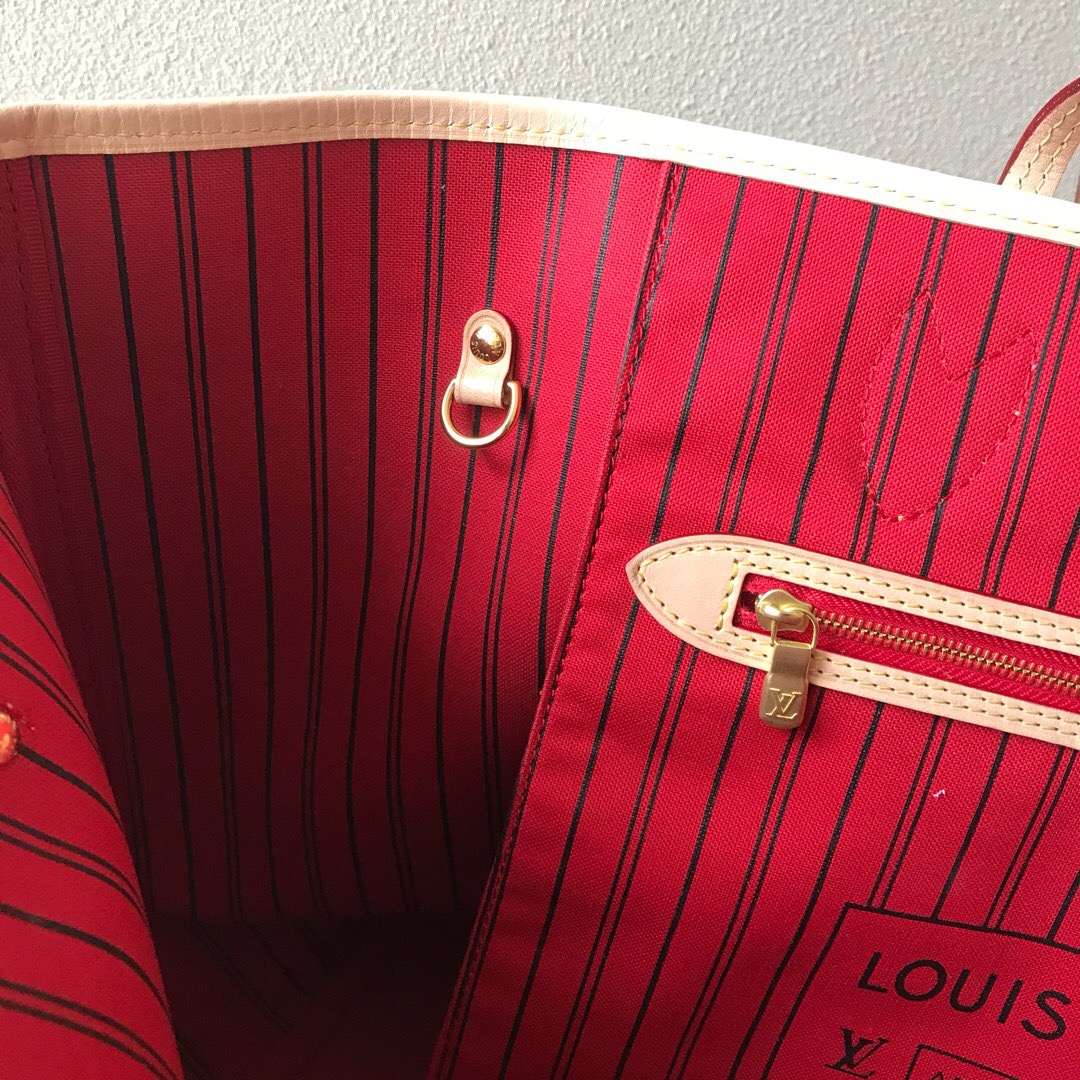 LV Neverfull shopping GM bag black check powder 40CM m41148