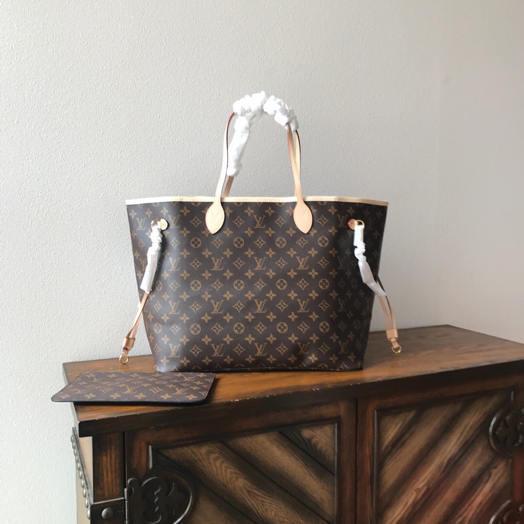 LV Neverfull shopping GM bag black check powder 40CM m41148