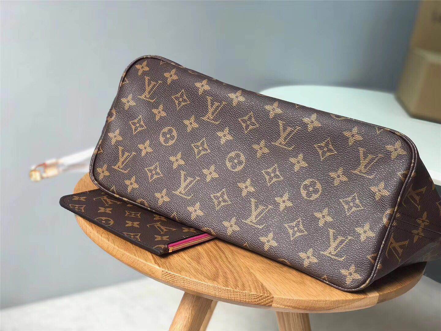 lv NEVERFULL MM Pivoine interior mm bag 32cm