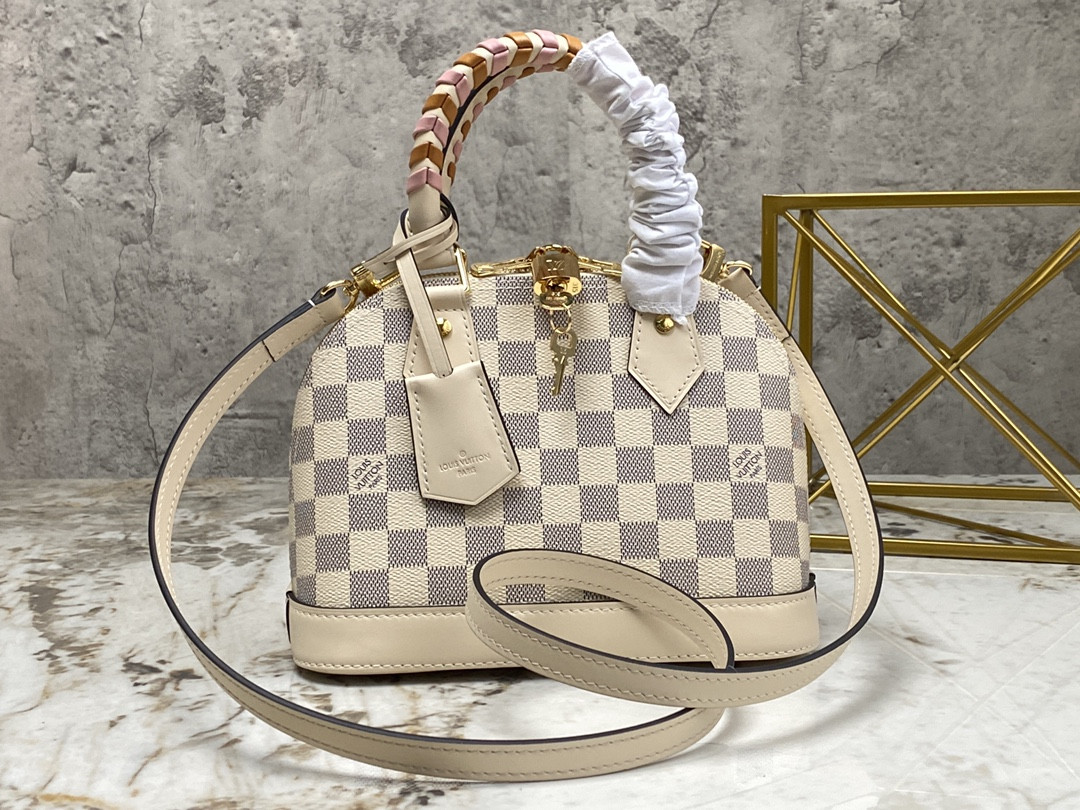LV ALMA BAG N41221 White grid - 23.5x17.5x11.5cm