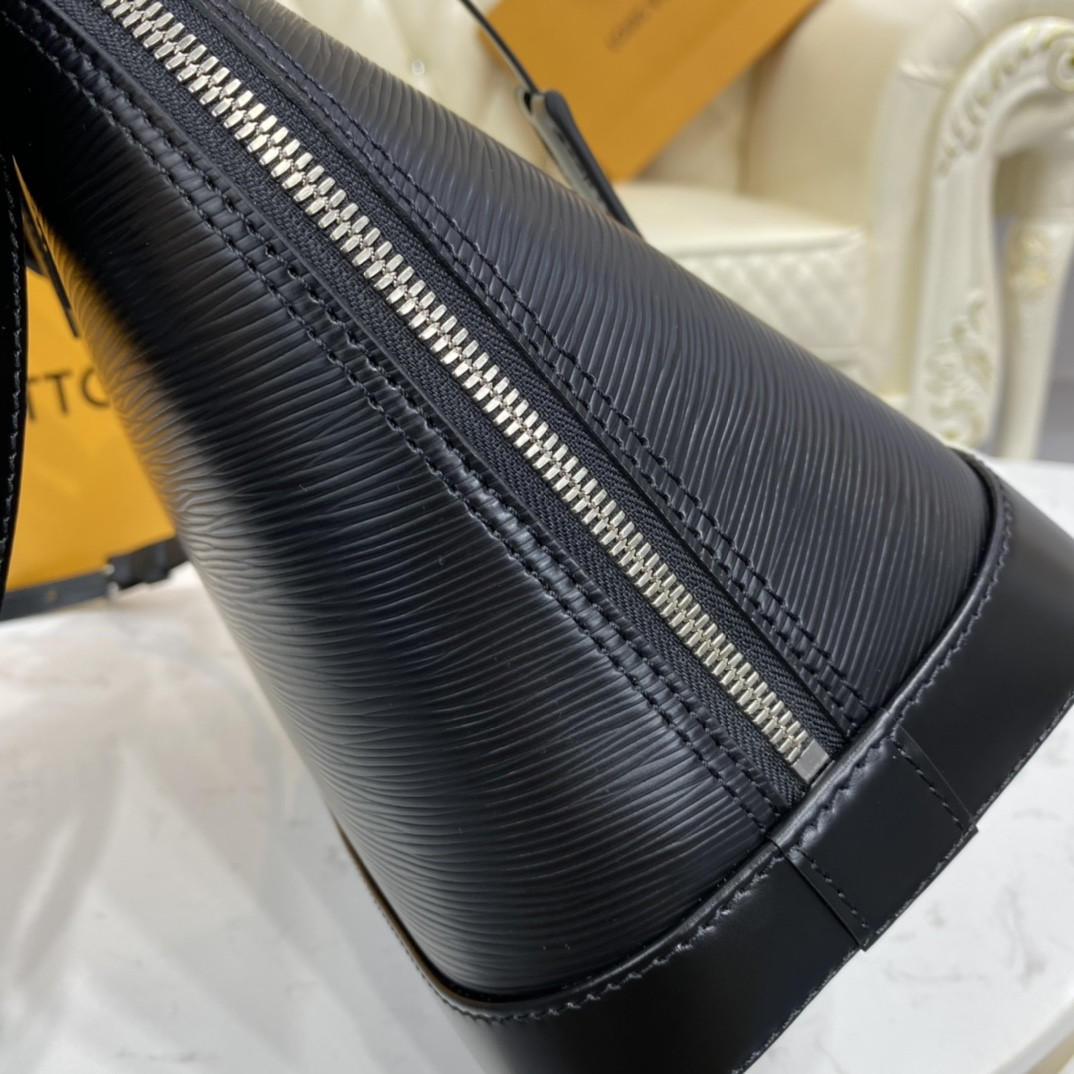 l0vis Vvtt0n alma bb stripe epi leather noir - m40862 - 24x11.5x18cm