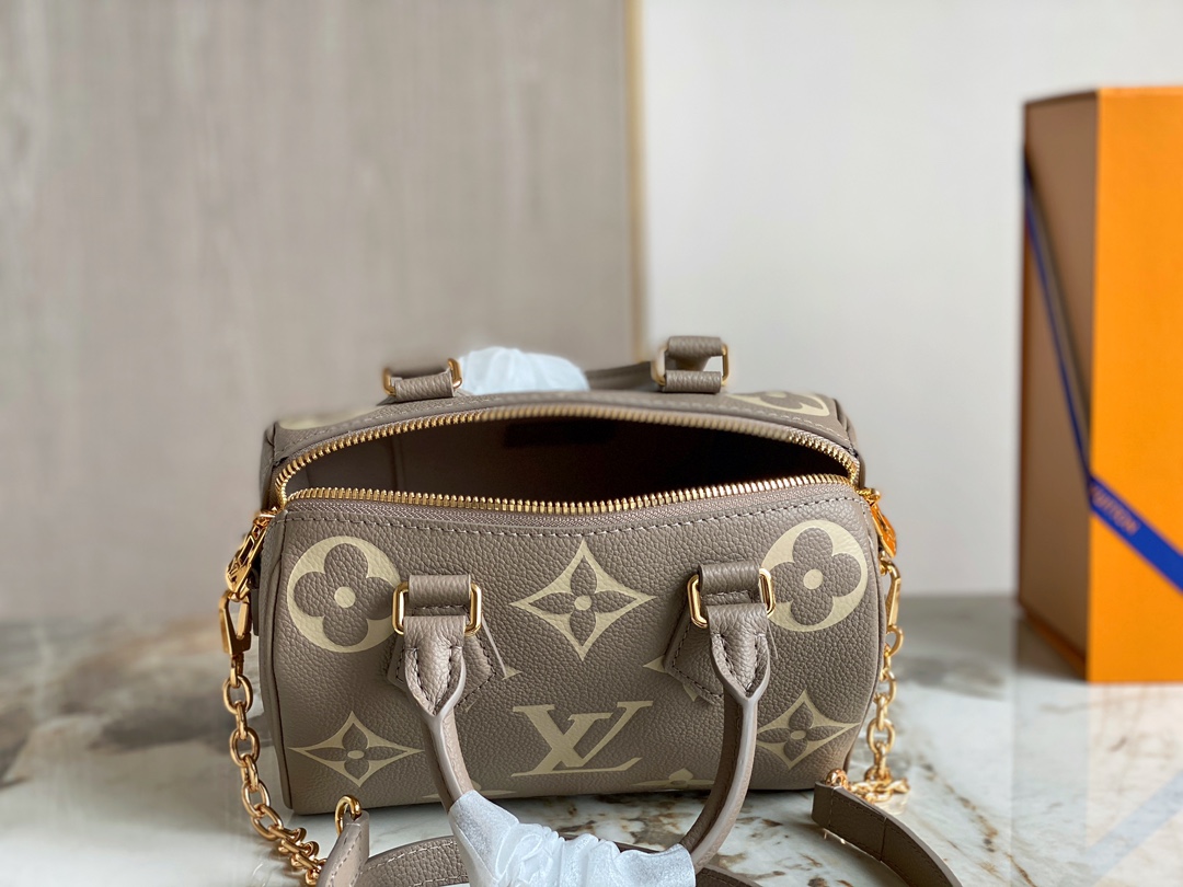 LV Speedy Bandoulière 20 Tourterelle Gray M46575 - 20.5x13.5x12cm