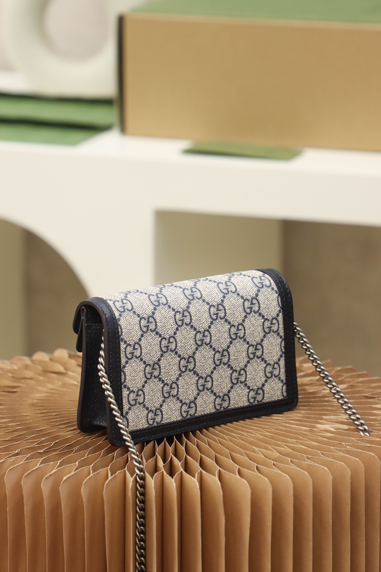 gvc*1 dionysus S*per mini leather bag beige 476432 - 16.5x10x4cm