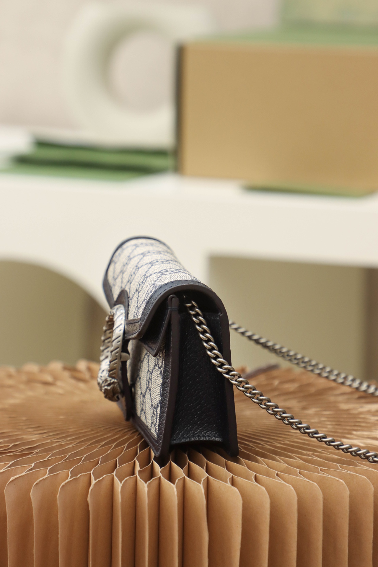 gvc*1 dionysus S*per mini leather bag beige 476432 - 16.5x10x4cm