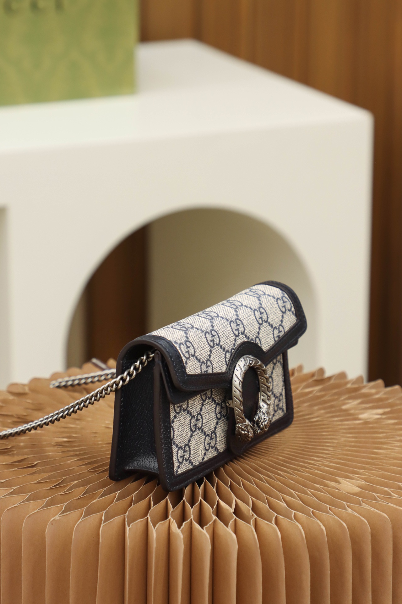 gvc*1 dionysus S*per mini leather bag beige 476432 - 16.5x10x4cm