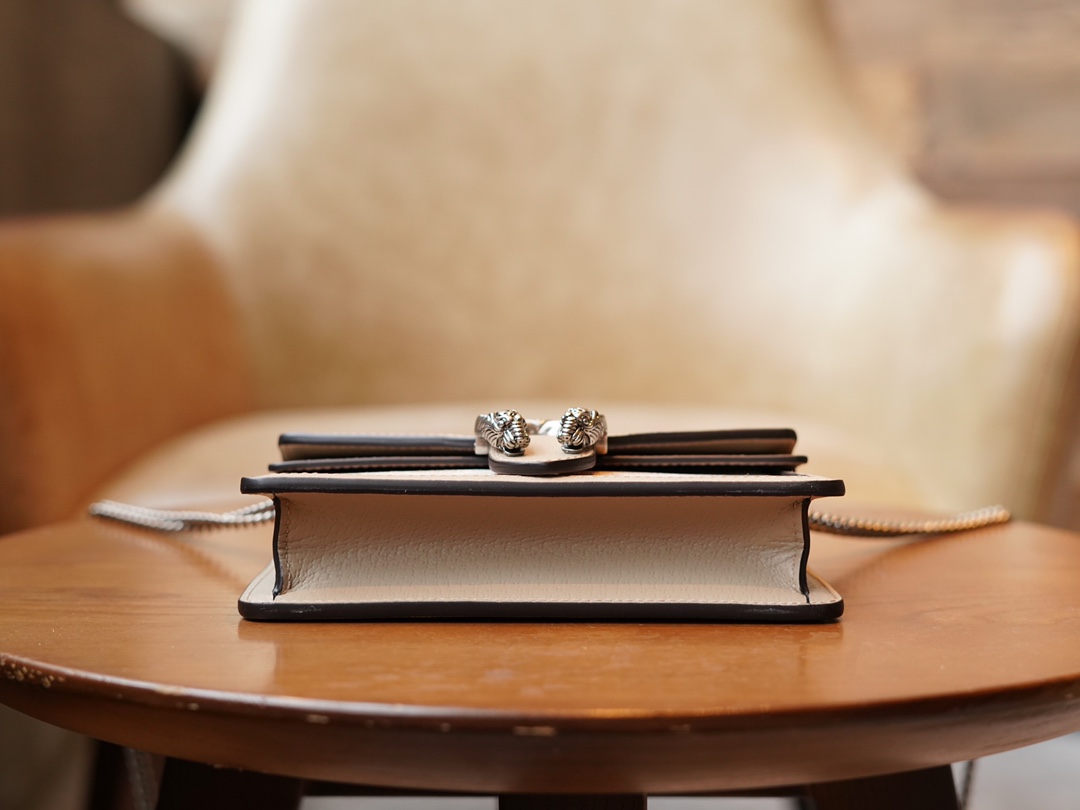 gvc*1 dionysus S*per mini leather bag beige and white 476432 - 16.5x10x4cm