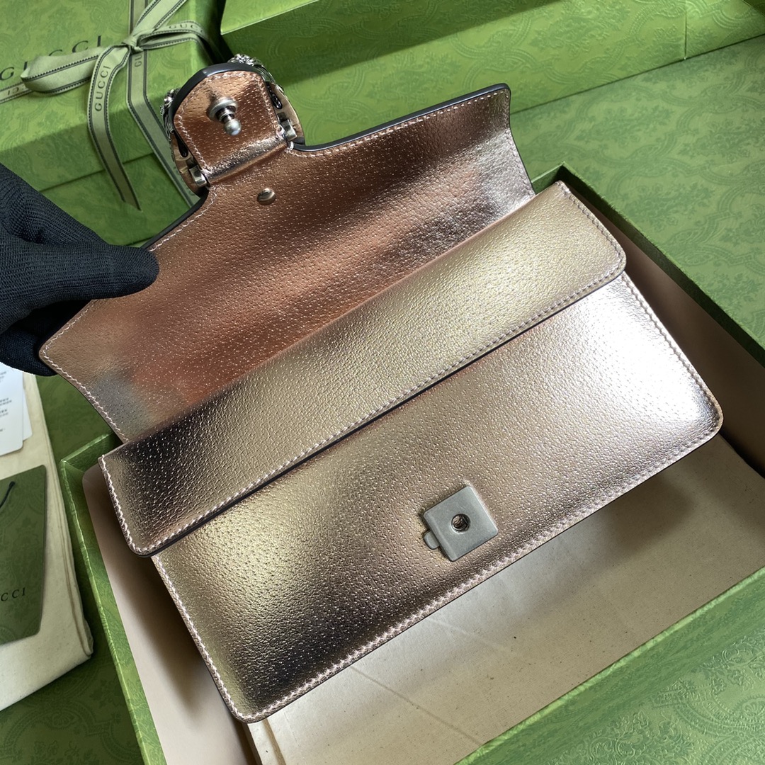 Gvc*1 dionysus small shoulder bag copper lamé leather 499623 - 25x13.5x7cm