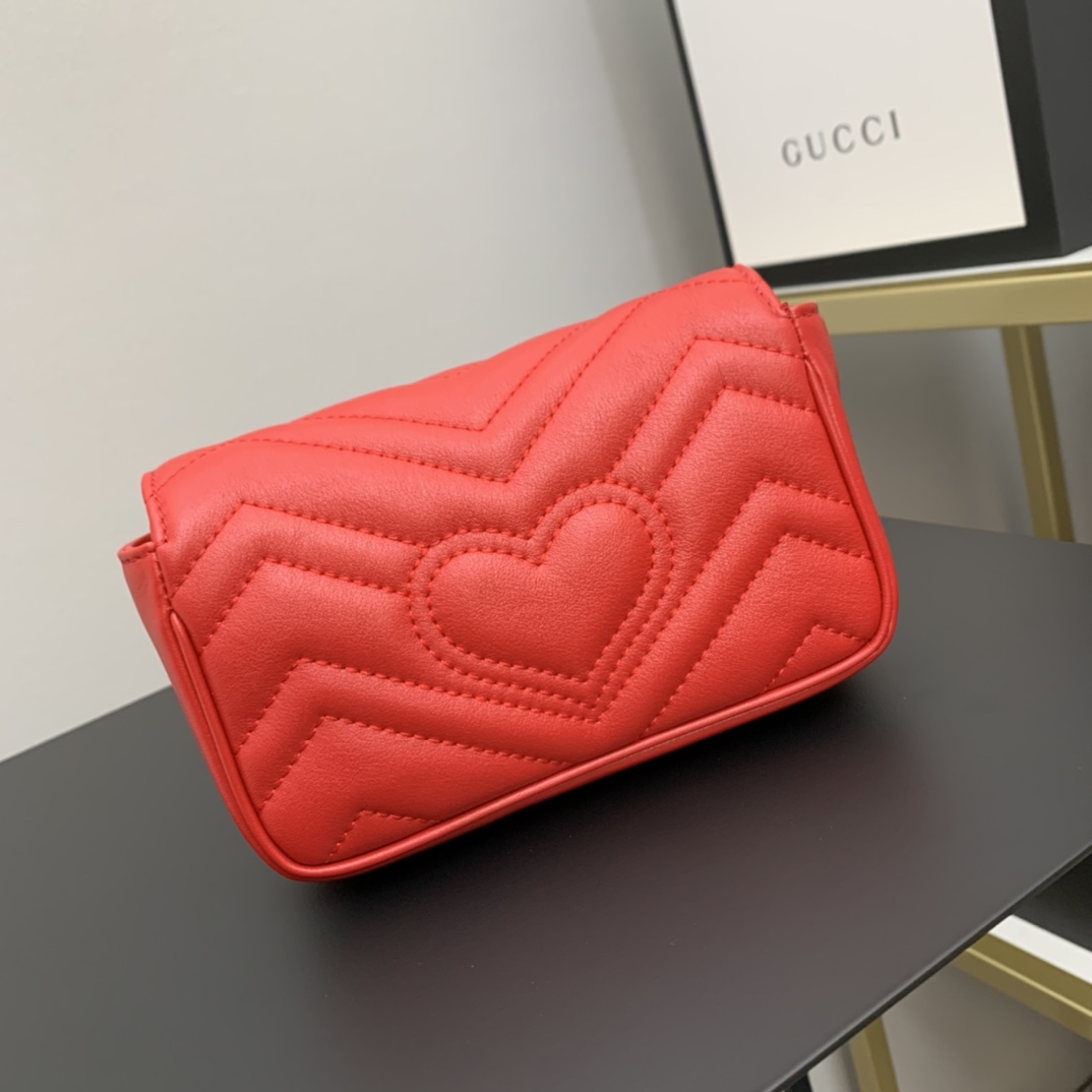 gg marmont matelassé S*per mini bag red 476433 - 16.5 x 10 x 4.5cm