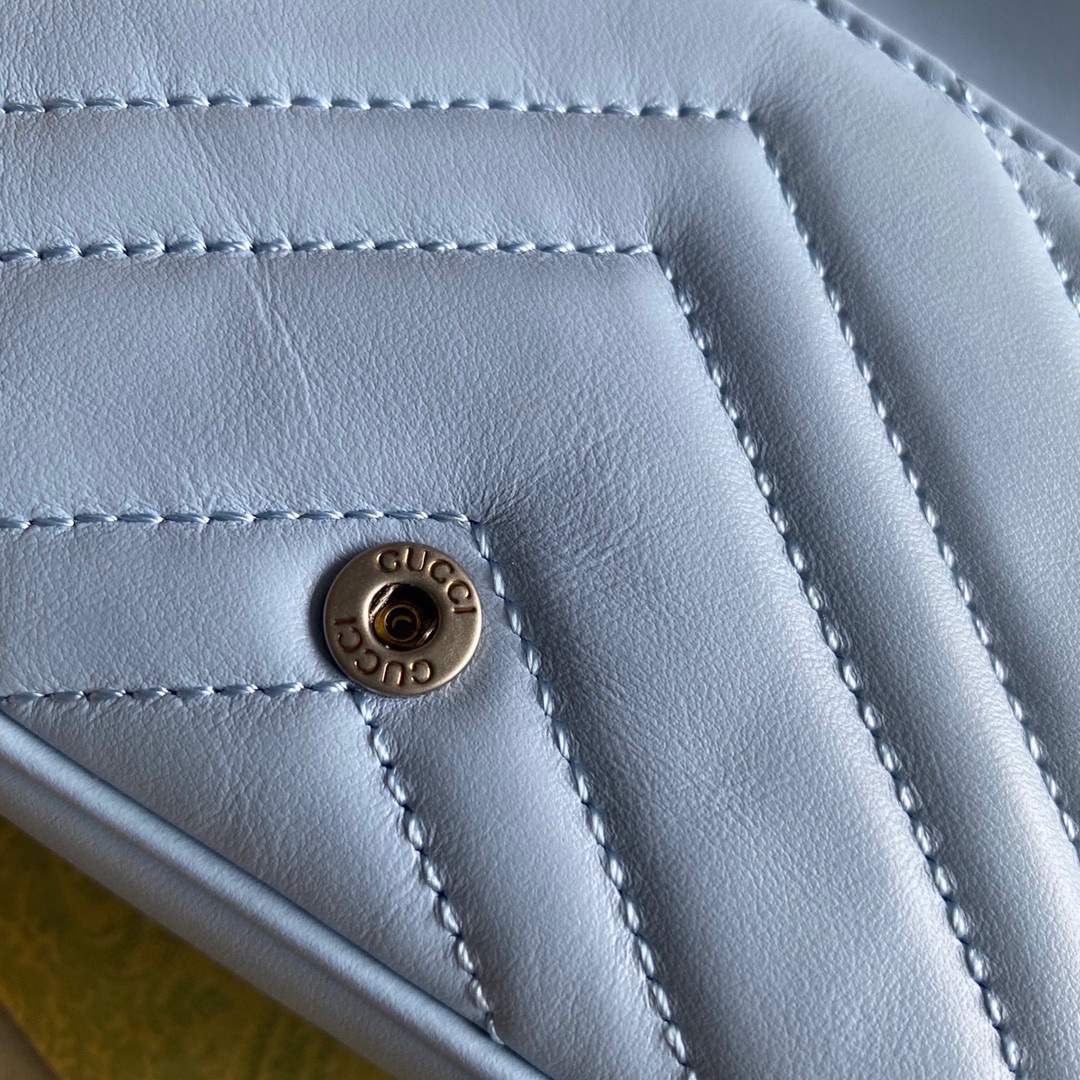 GG Marmont belt bag Pale Blue 699757 - 16.5 x 10 x 4.5cm