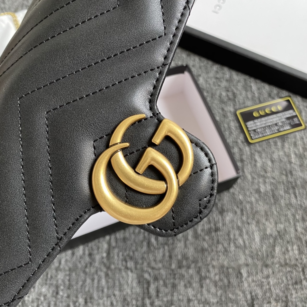 GG Marmont matelassé mini bag Black 474575 – 20cm x 13cm x 6cm