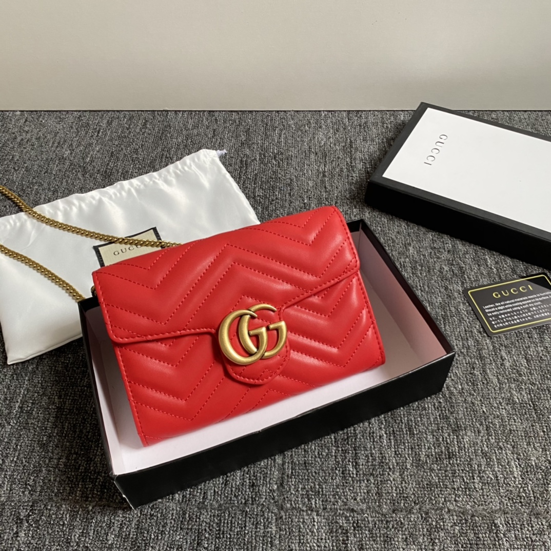 GG Marmont matelassé mini bag Red 474575 – 20cm x 13cm x 6cm