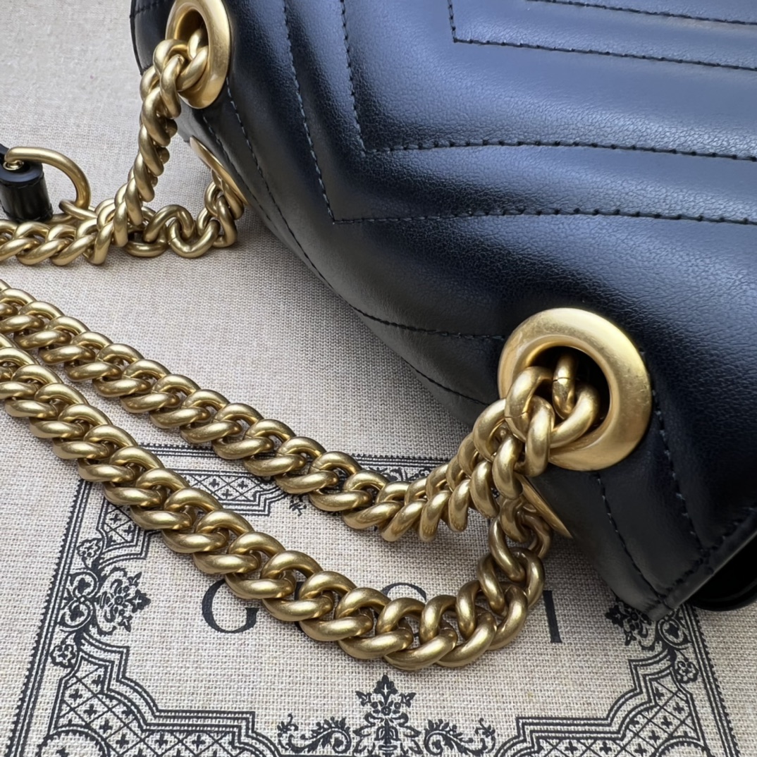 GG Marmont mini shoulder bag Black 739682 - 18x15x8cm