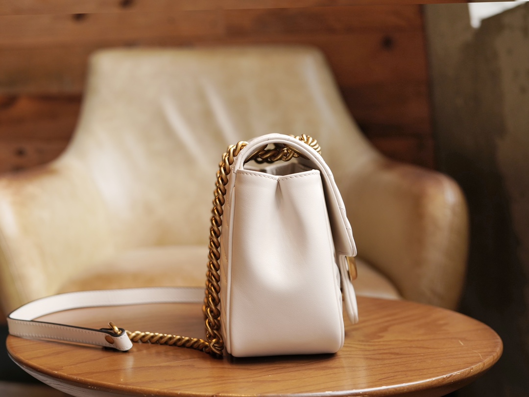 GG Marmont mini shoulder bag White 739682 - 18x15x8cm