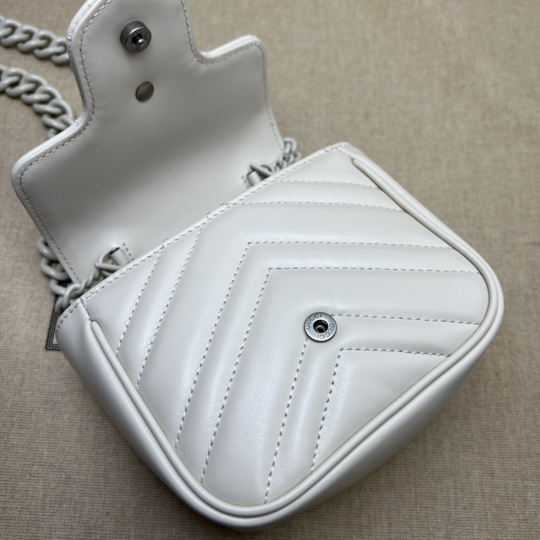 GG Marmont Mini belt bag White 739599 - 12x12.5x7cm