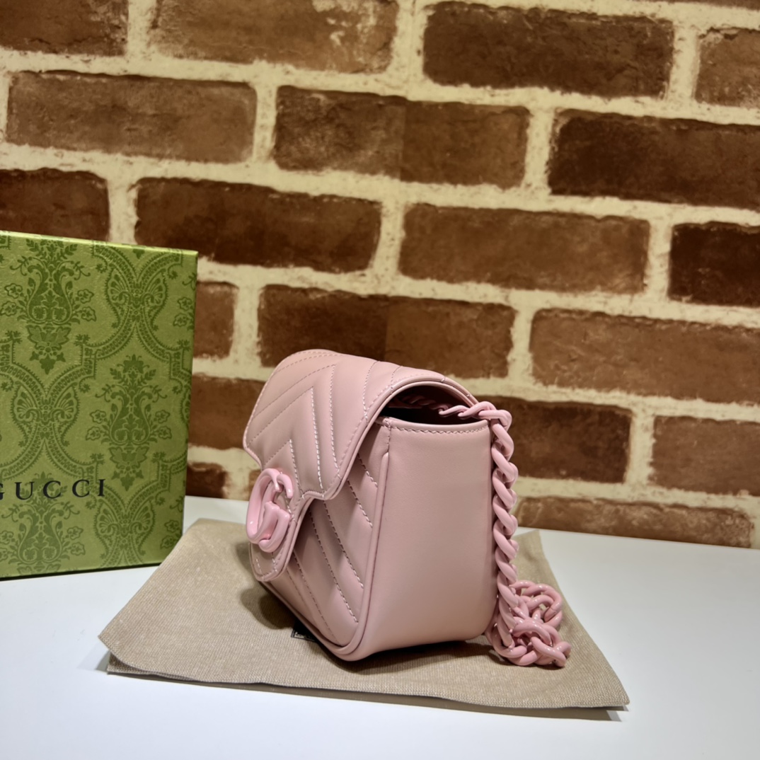 GG Marmont Mini belt bag Light Pink 739599 - 12x12.5x7cm