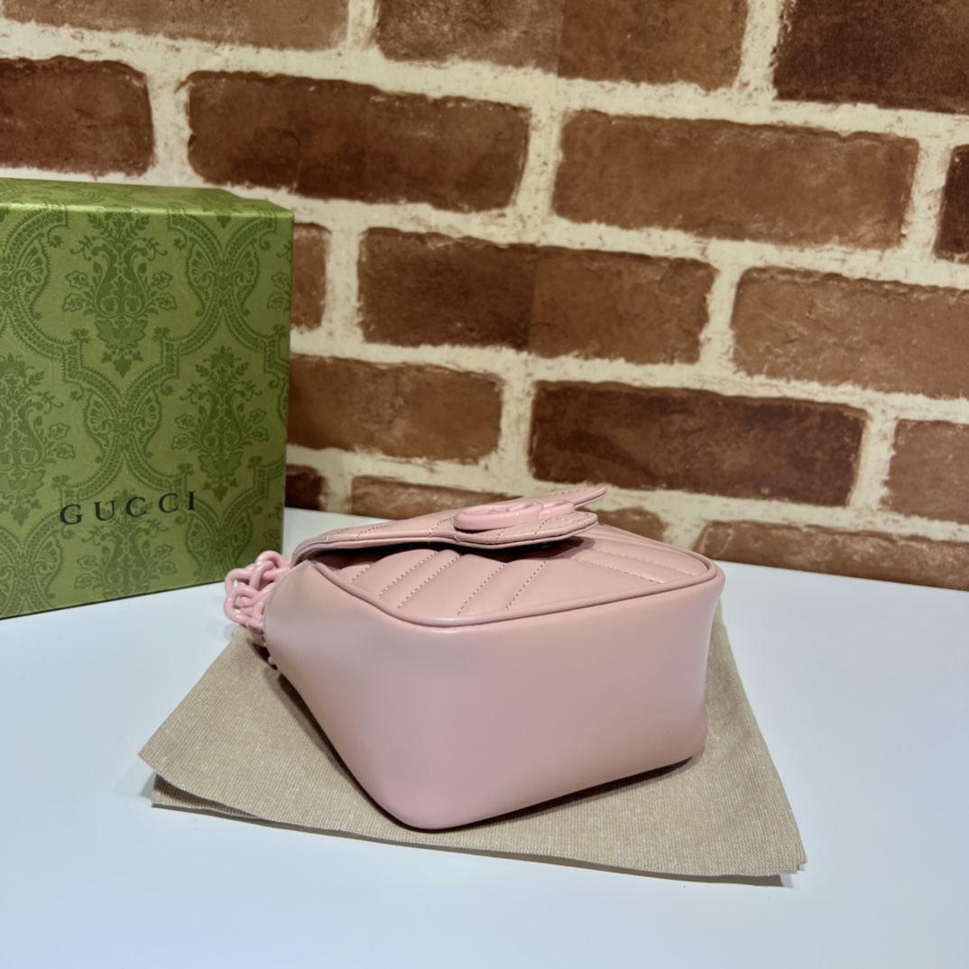 GG Marmont Mini belt bag Light Pink 739599 - 12x12.5x7cm