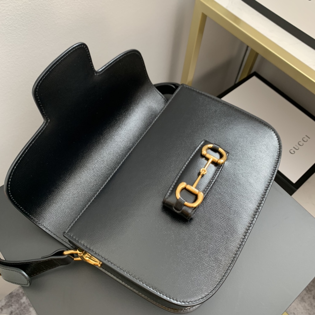 Gvc*1 horsebit 1955 shoulder bag black 602204 - 25x18x8cm