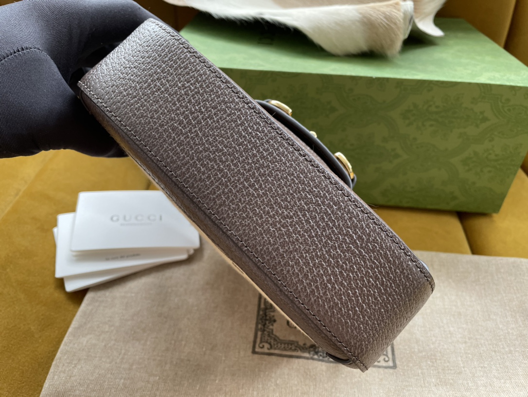 Gvc*1 horsebit 1955 mini bag brown 658574 - 20.5x14.5x5cm