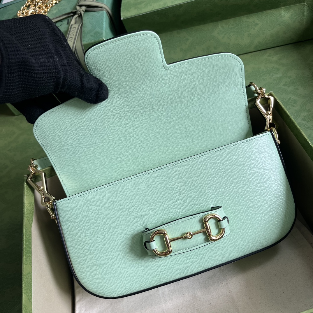 Gvc*1 horsebit 1955 small green leather ‎735178 - 24×13×6 cm