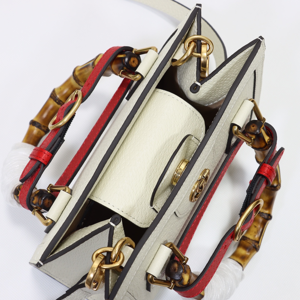 Gvc*1 diana mini tote bag white 702732 - 20 x 16 x 10cm