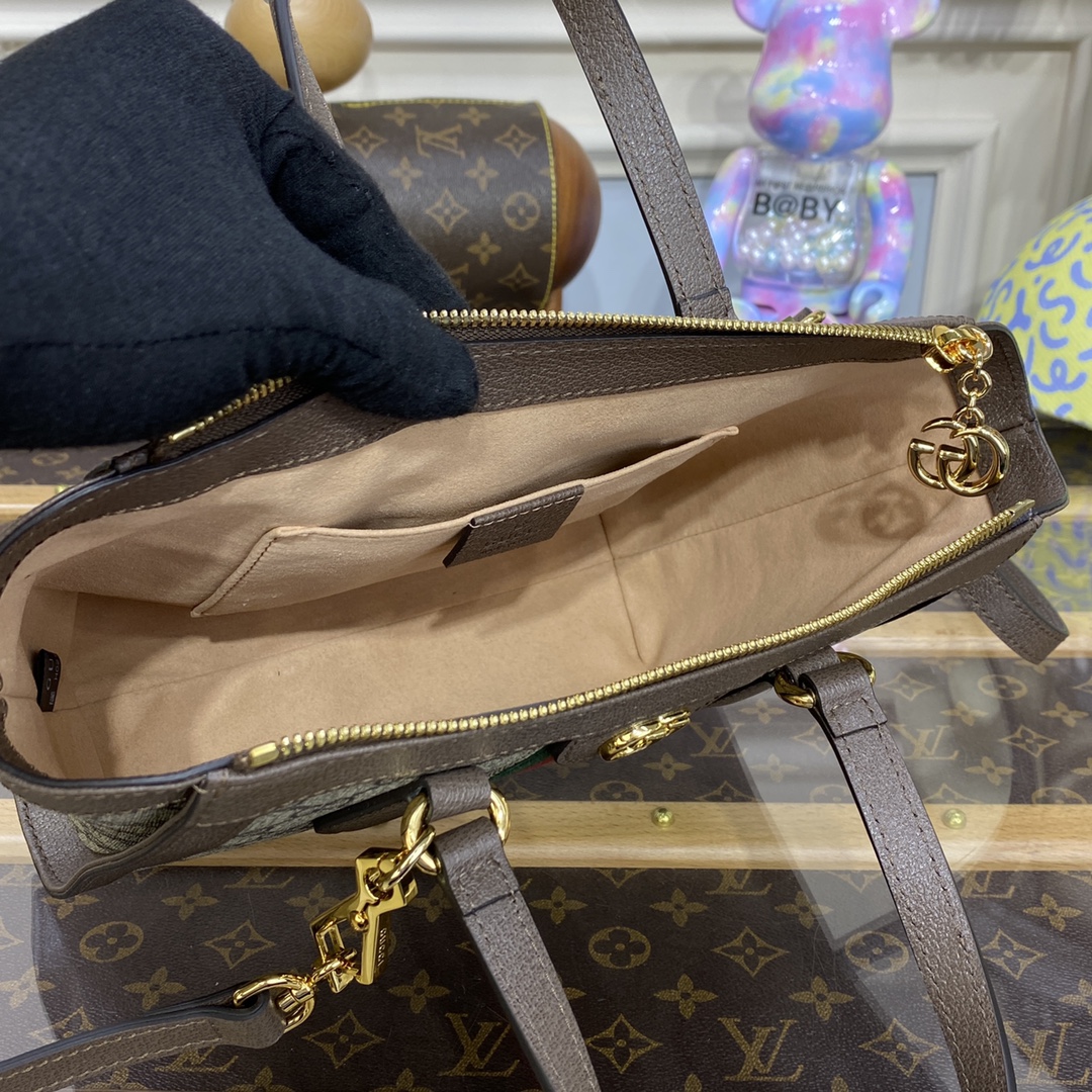 Gvc*1 ophidia small gg tote bag beige/ebony 547551 - 24 x 20.5 x 10.5cm