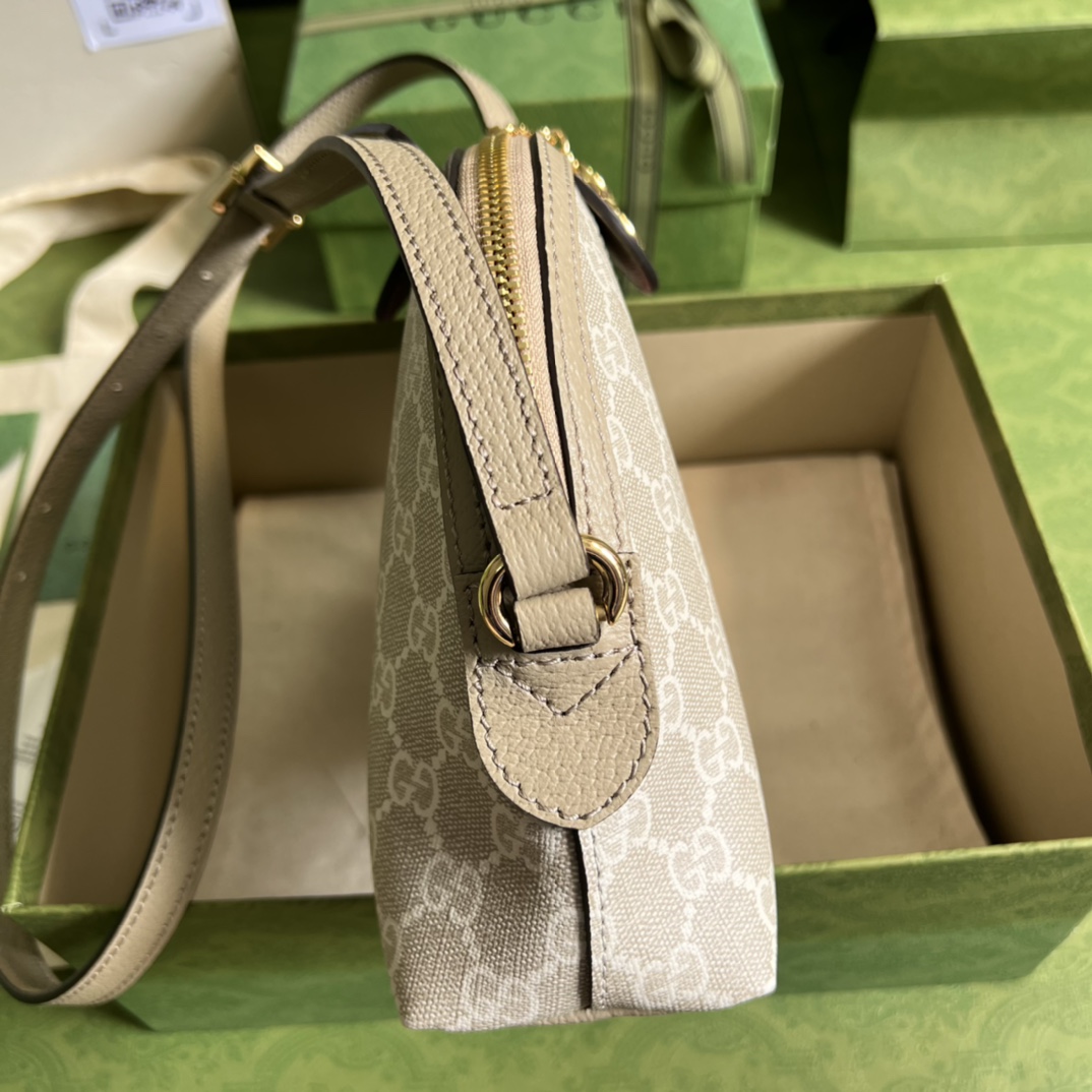 Gvc*1 ophidia small gg shoulder bag oatmeal leather 499621  - 23x19x8cm