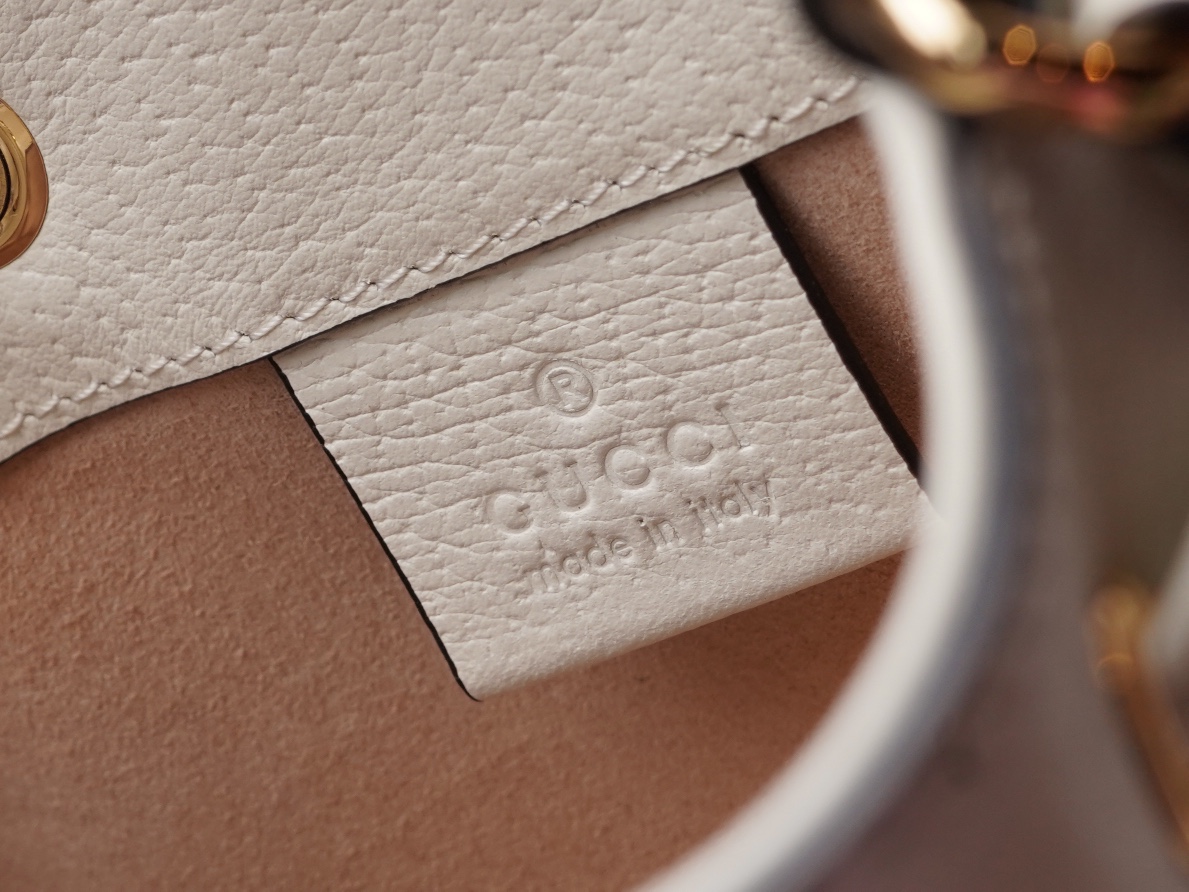 Gvc*1 ophidia mini gg bucket bag white leather 550620 - 15.5x19x9cm