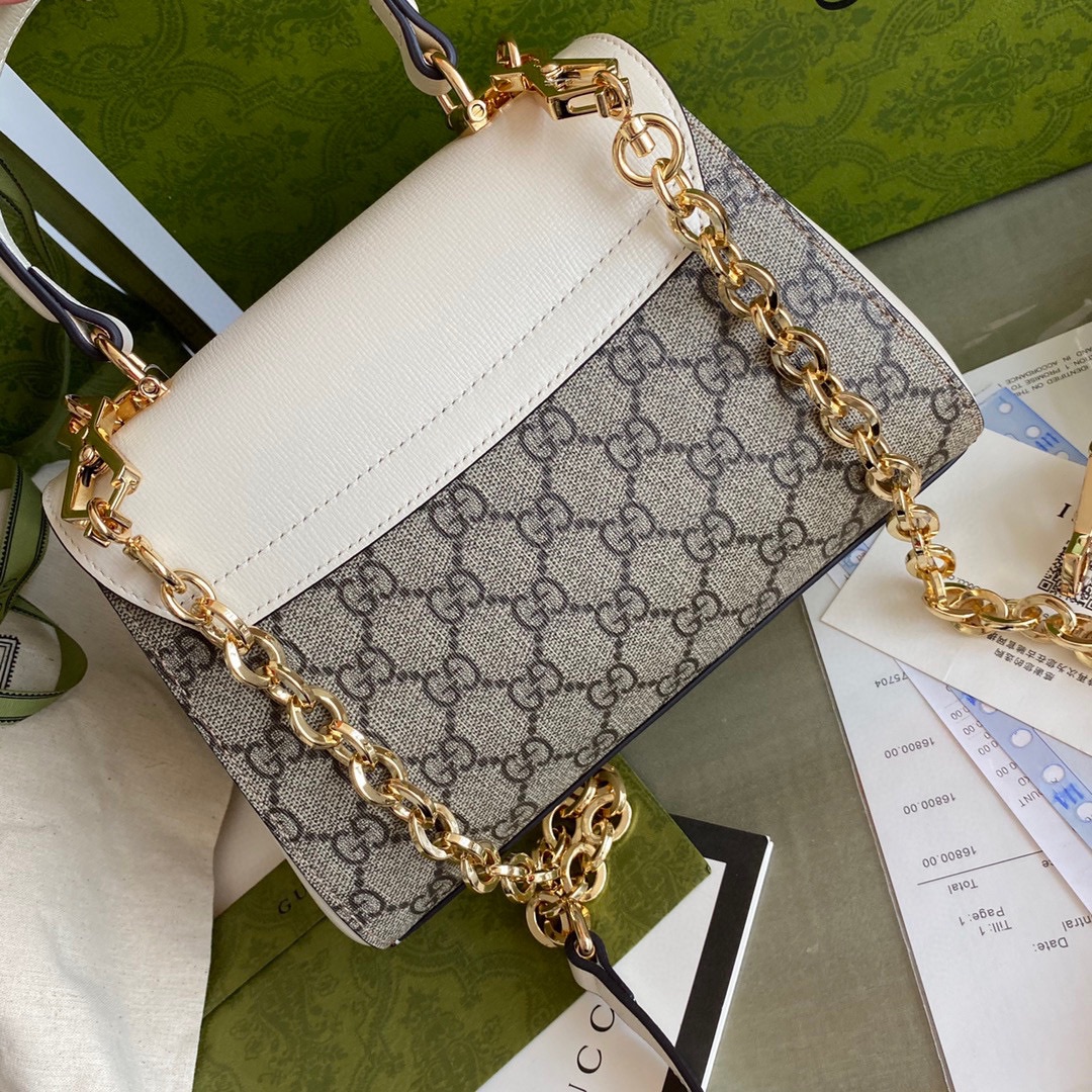 Gvc*1 horsebit 1955 small bag white grey 703848 - 22x16x10.5cm