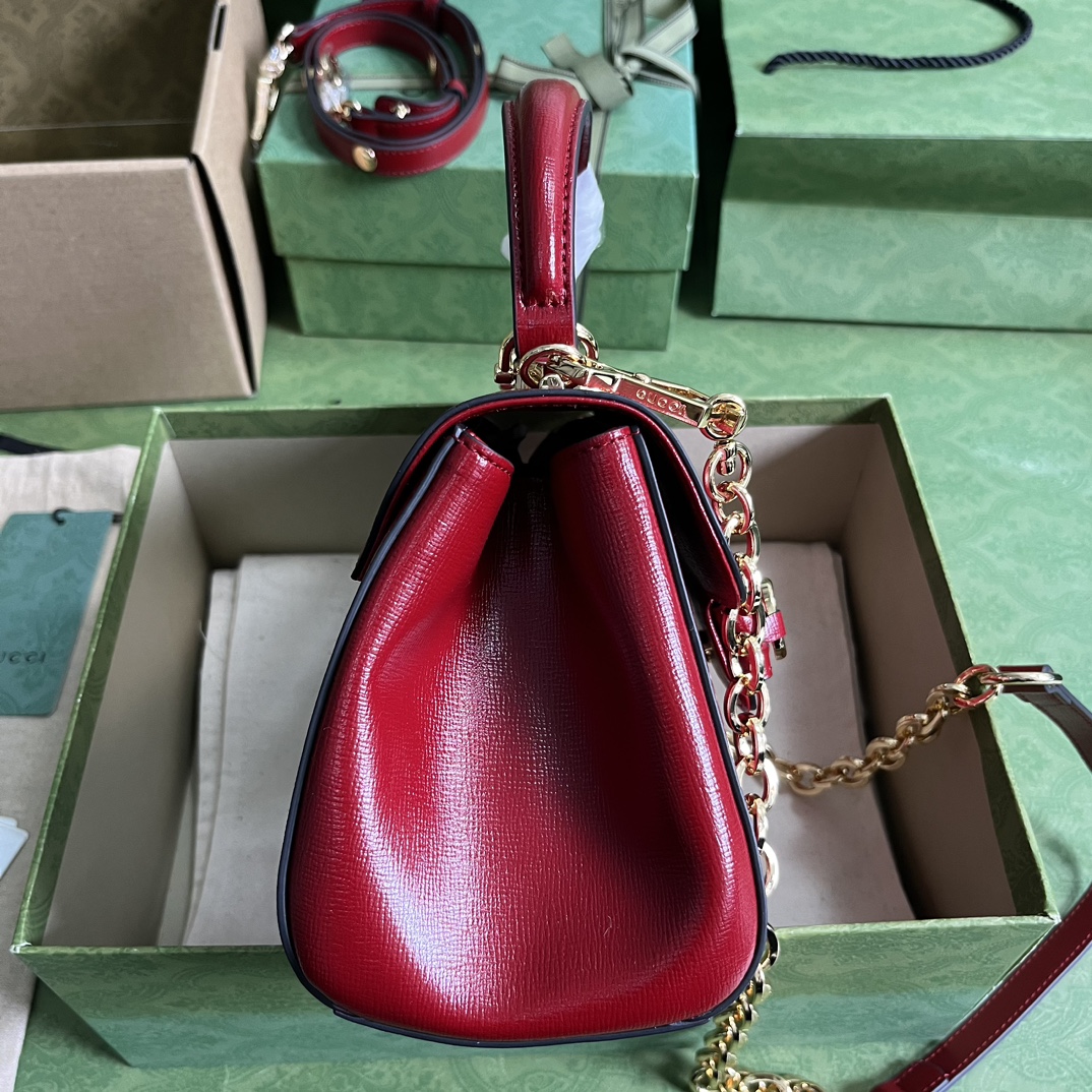 Gvc*1 horsebit 1955 small bag red 703848 - 22x16x10.5cm