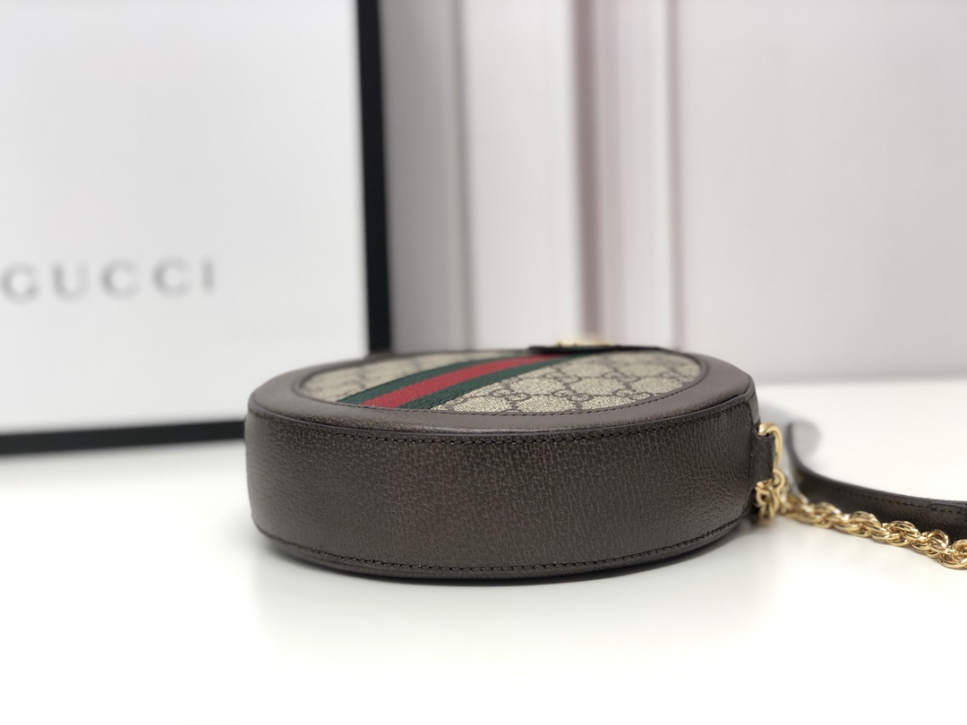 Gvc*1 ophidia mini gg round shoulder bag 550618    - 18x18x4.5cm