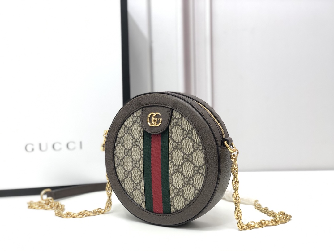 Gvc*1 ophidia mini gg round shoulder bag 550618    - 18x18x4.5cm