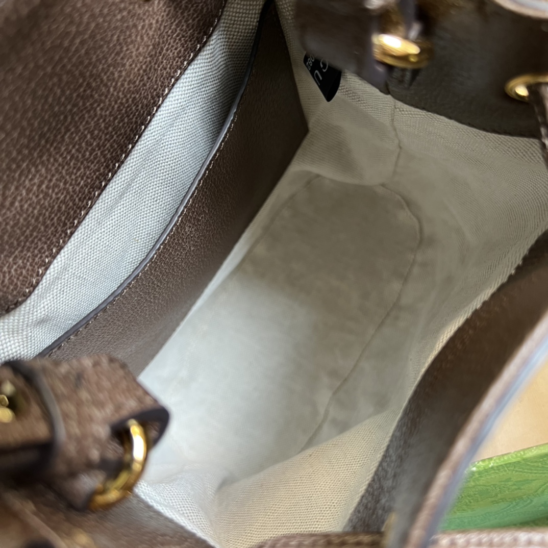 Gvc*1 ophidia small gg bucket bag brown leather 550621 - 20.5 x 26 x 11cm