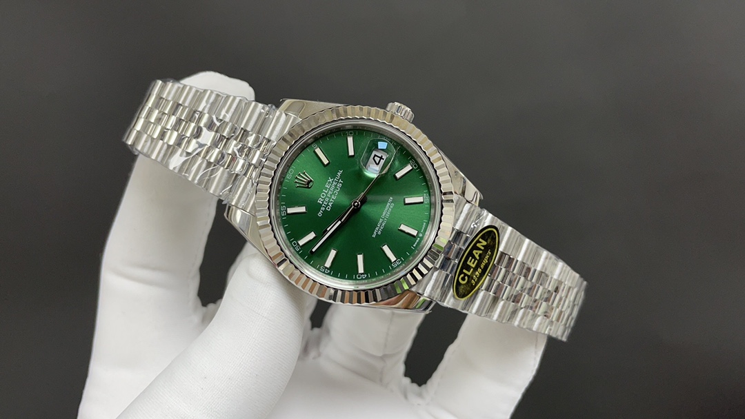 R01ex oyster perpetual date just white and green 41mm 3235