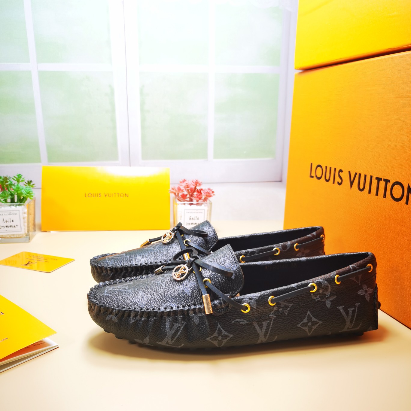 LV flat black monogram shoe cawhide sheepskin 35-46