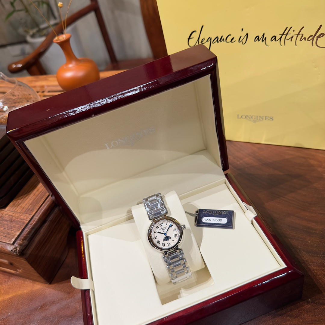 Longines Heart Moon series L8.115.4.71.6 Moon Phase Watch Blue Tempered Hands 30.5mm